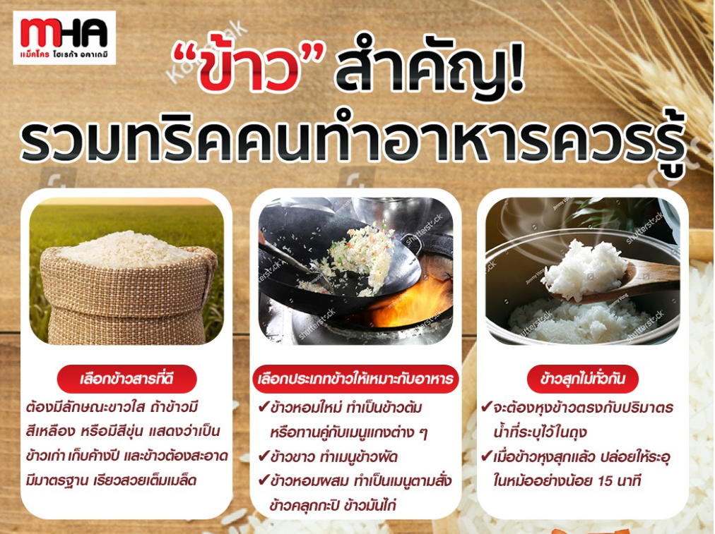 "ข้าว" สำคัญ! รวมทริคคนทำอาหารควรรู้